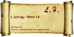 Liptay Henrik névjegykártya